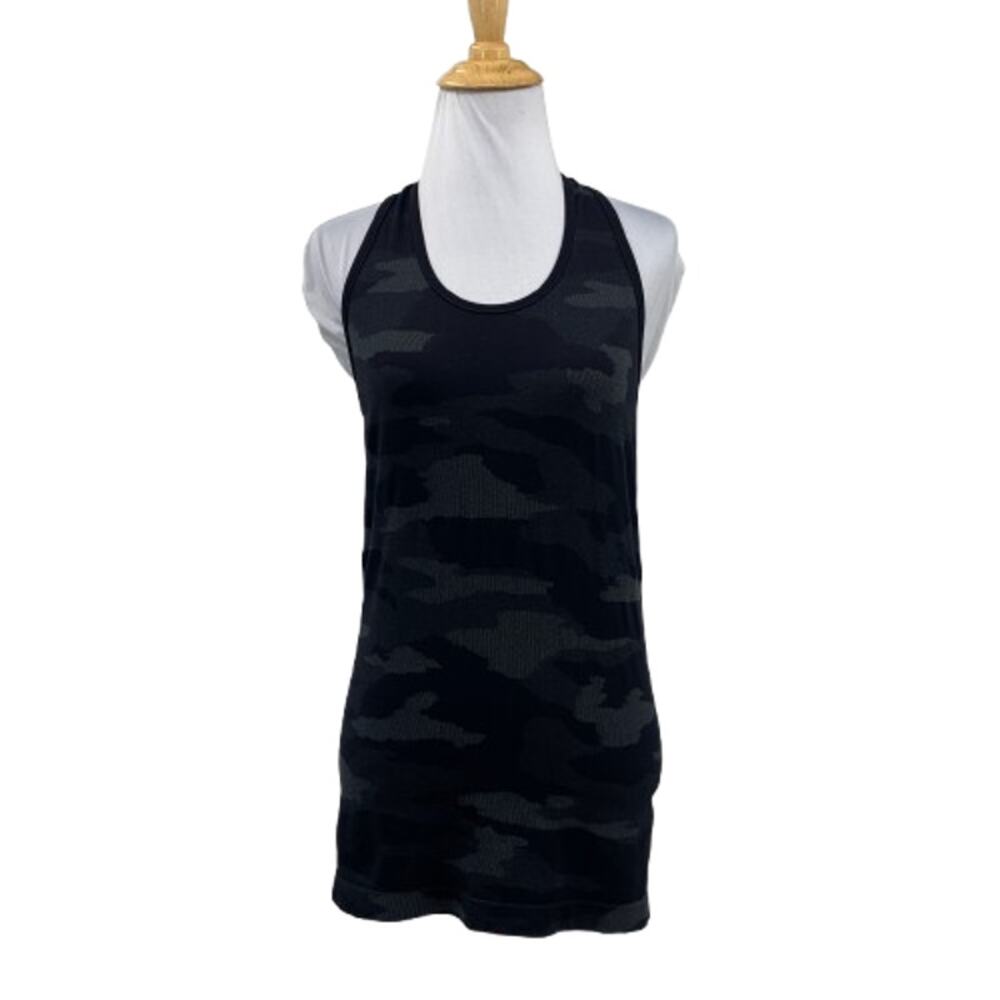 Athleta Tank Top Womens S Small Black Speedlight Camo Racerback Sweat Wick Yoga